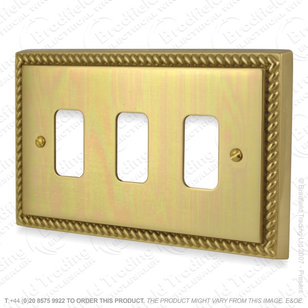 I44) Grid Front Plate 3G Geo Pol Brass Georgi