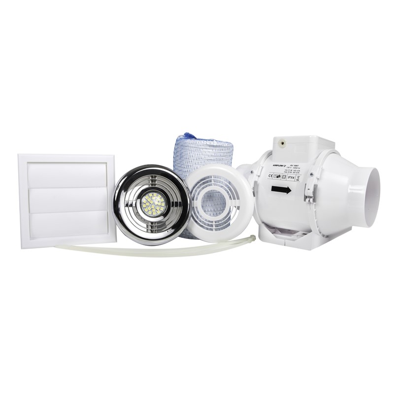 Extractor Fan Inline(T) 100mm Light Kit AIRF