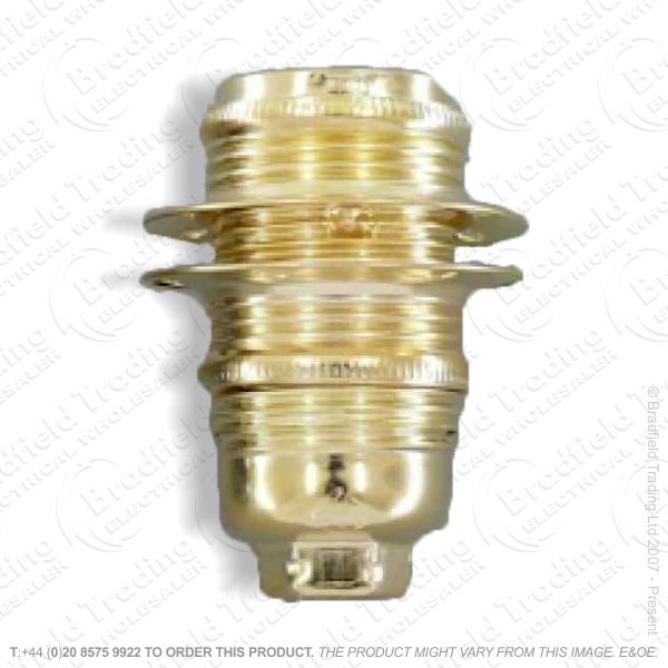 B02) Lamp Holder SES 10mm Shade Ring Brass LI