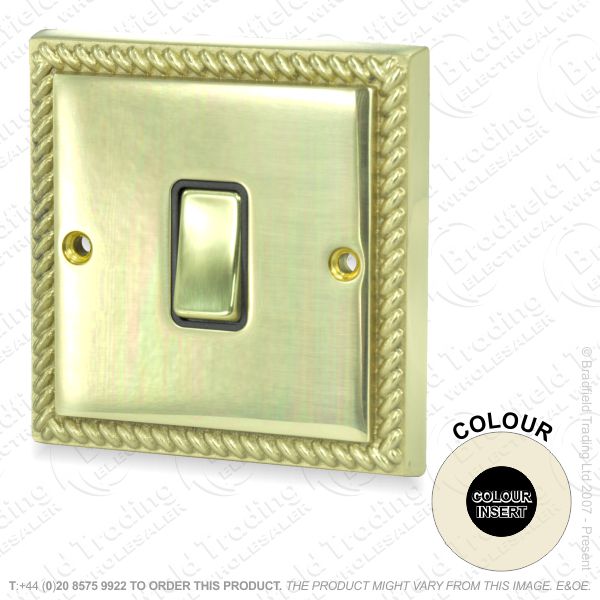 I32) Switch 1G 2w brass RE Black Ins