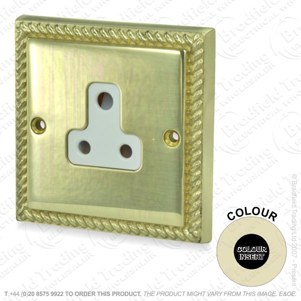 I33) Sockets Round 3pin 1G 5A brass RE BI