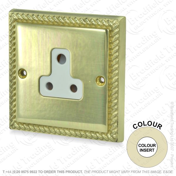 I33) Sockets Round 3pin 1G 5A brass RE WI