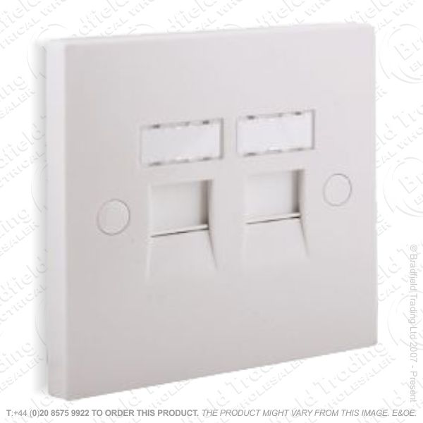 I30) Socket 2x RJ45 Cat5 Outlet 2G white IDC