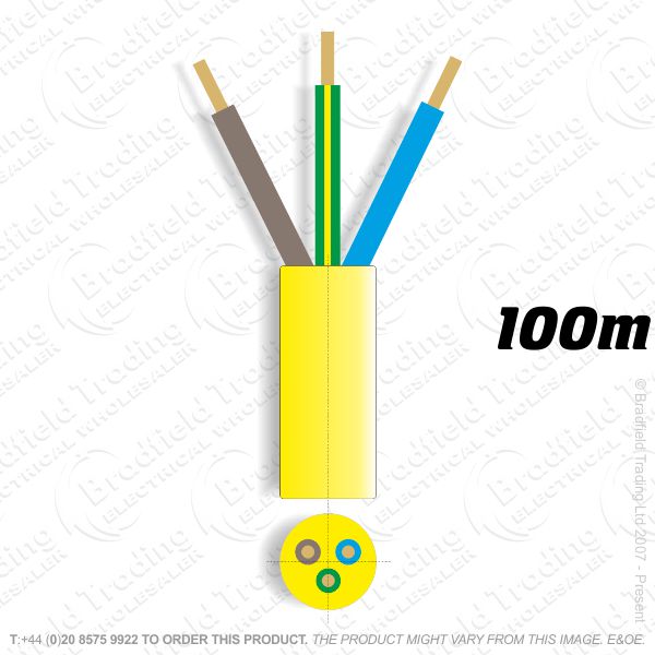 H06) Arctic yellow 1.5mm 3 core 100M 3183AG