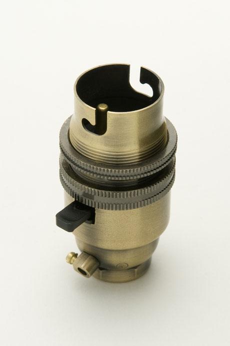 Lamp Holder Pushbar BC 10mm Antiq Brass JEANI