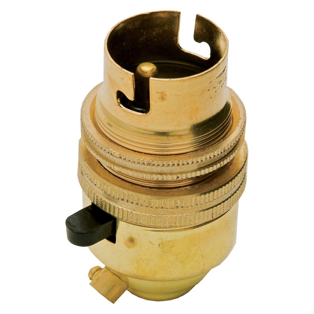 Lamp Holder Pushbar BC 10mm Brass JEANI