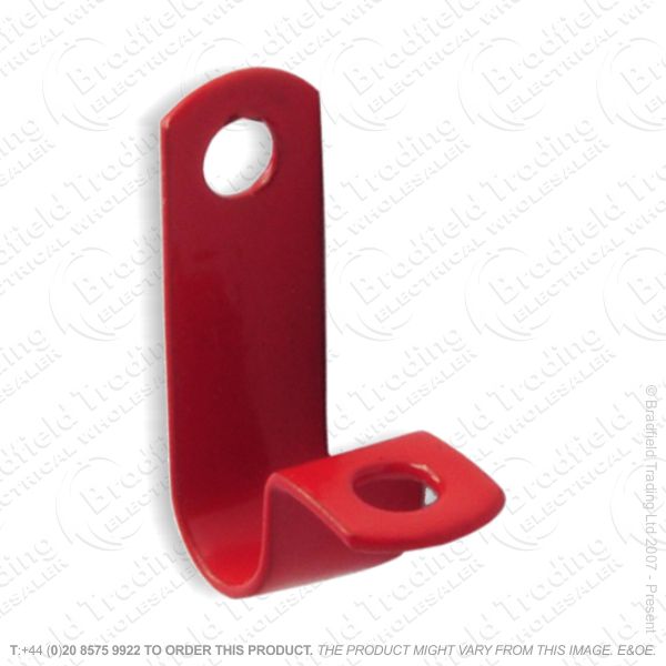 H03) Plastic Coat P Clips Fire 7mm RED 50pc