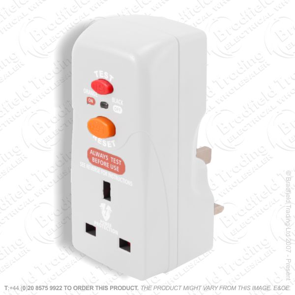 F03) Socket Adaptor RCD Plugin white