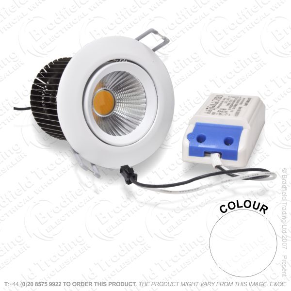 B28) 12W 1020lm Downlight Adj Wh 3000k