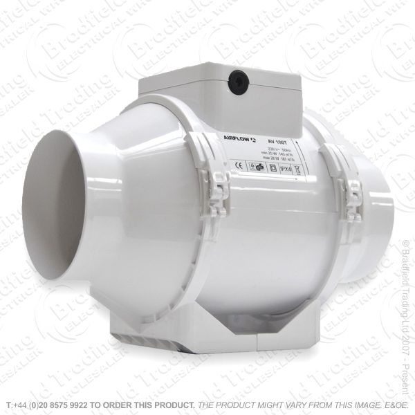 I08) Extractor Fan Inline(T) 100mm AIRF