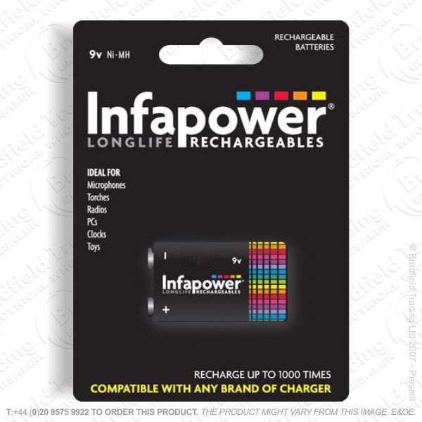 E10) Battery Rech 9v 160mA pk1 INFA