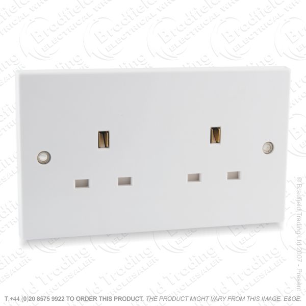 Socket Unswitched 2G 13A white REDGREY