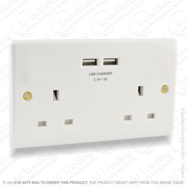 Socket USB 2G 13A white REDGREY BP