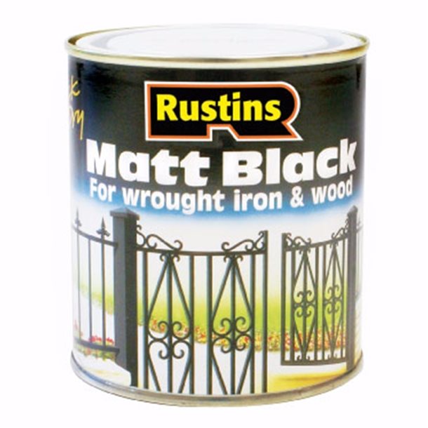 Black Matt Paint 250ml RUSTINS