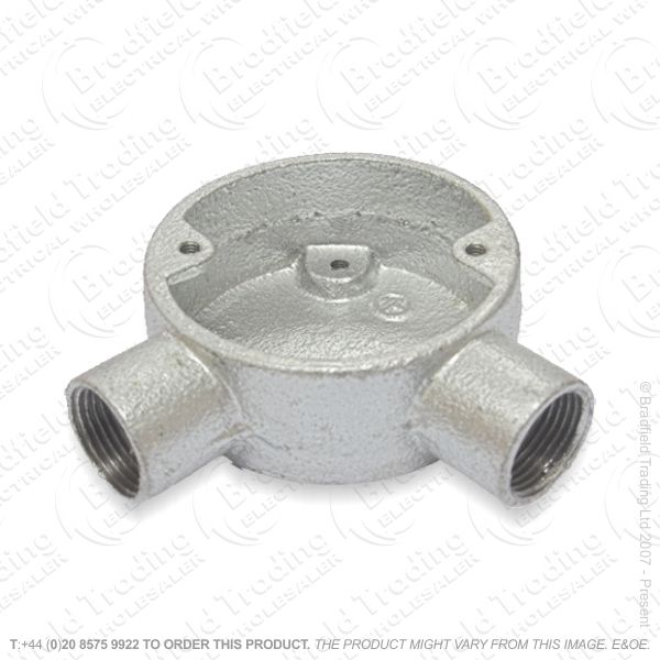 H17) Conduit Gal Box Angled 20mm 2w