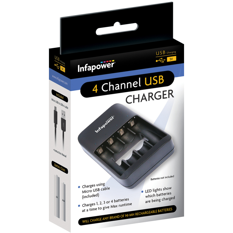 Battery Charger For 4x AAA/AA No Batt INFAPOW