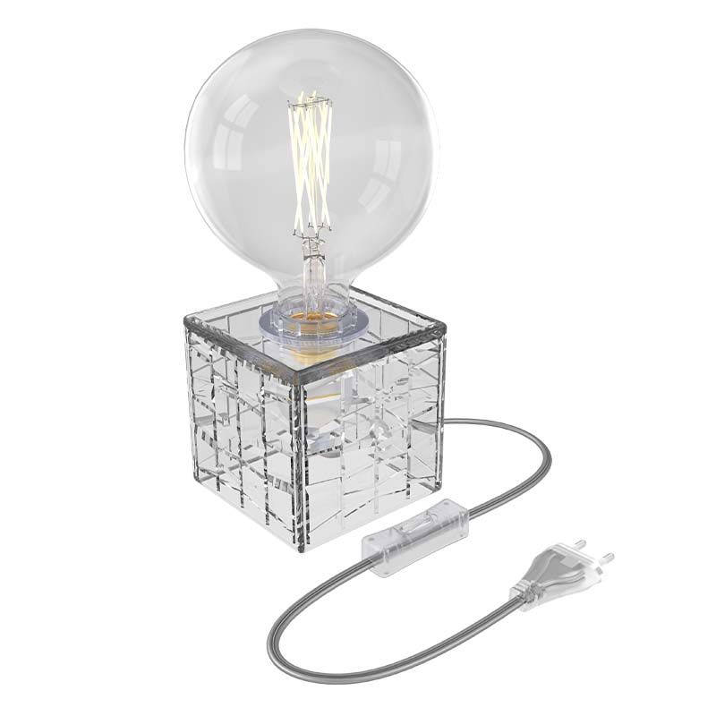ES Clear Glass Table Lamp Cube 100mm CALEX