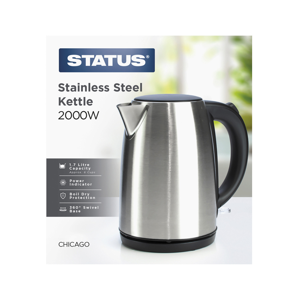 Kettle Cordless 1.7L Stainless steel 2kW STAT