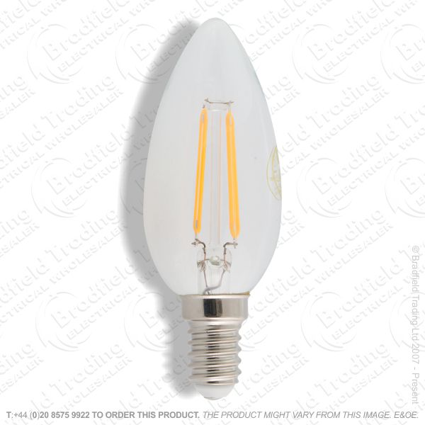 A27) 4W Candle Clear SES WW LED Filament 3k