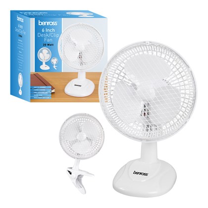 D07) Fan Clipon Desk 6  2speed White STATUS