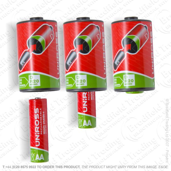 E10) Battery Converter from 1xAA to1xD UNI