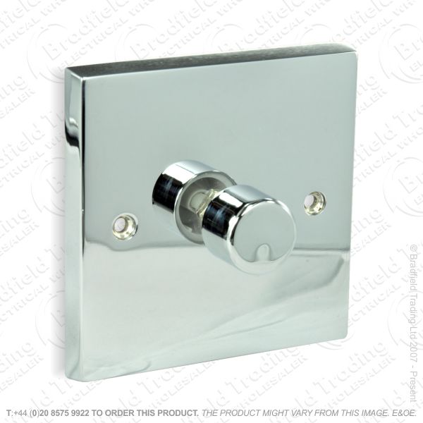 I19) Dimmer 1G 1W 250w Rotary Chrome ECO