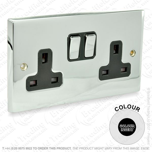 I18) Socket Sw 2G 13A Chrome ECO