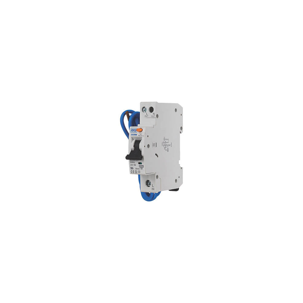 Compact RCBO, Type AC, B Curve, 6A BG 30ma
