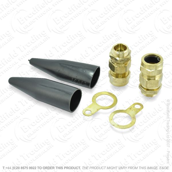 H12) Glands Kit Waterproof 25mm 2pc Brass