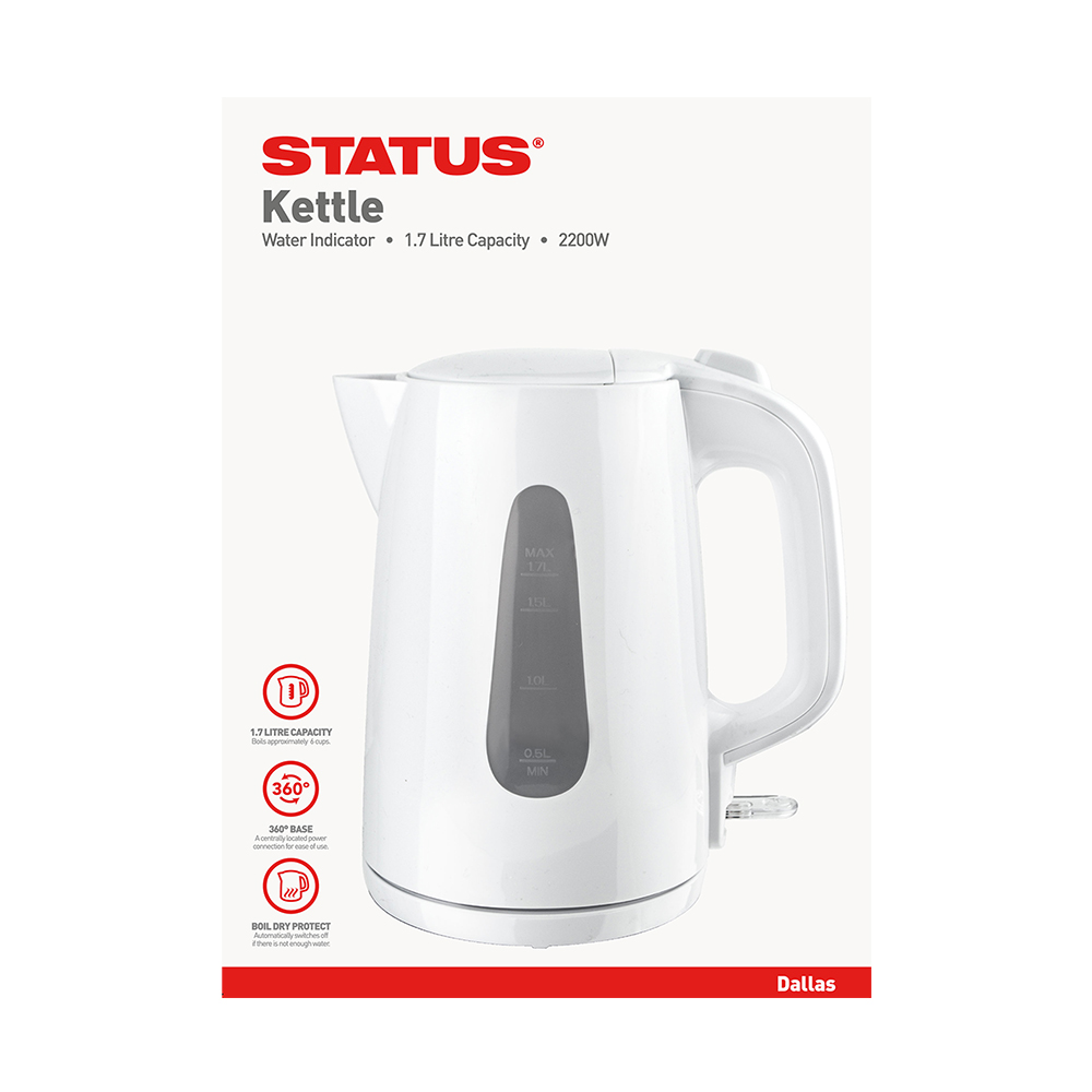 Kettle Cordless 1.7L white 2kW DALLAS STATUS