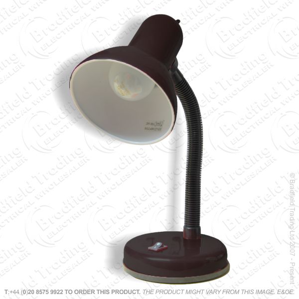 B10) Desk Lamp Bendy Arm black GLS 60W L958