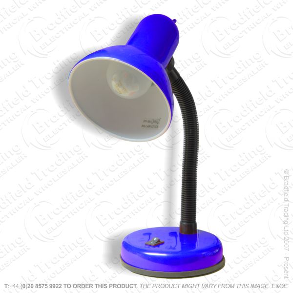 B10) Desk Lamp Bendy Arm Navy blue 60W L958