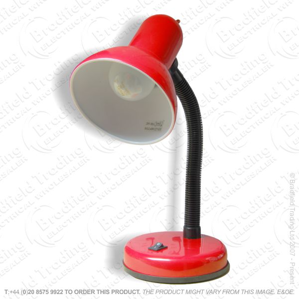 B10) Desk Light Bendy Arm Red 60W L958