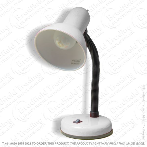 B10) Desk Lamp Bendy Arm Silver 60W L958