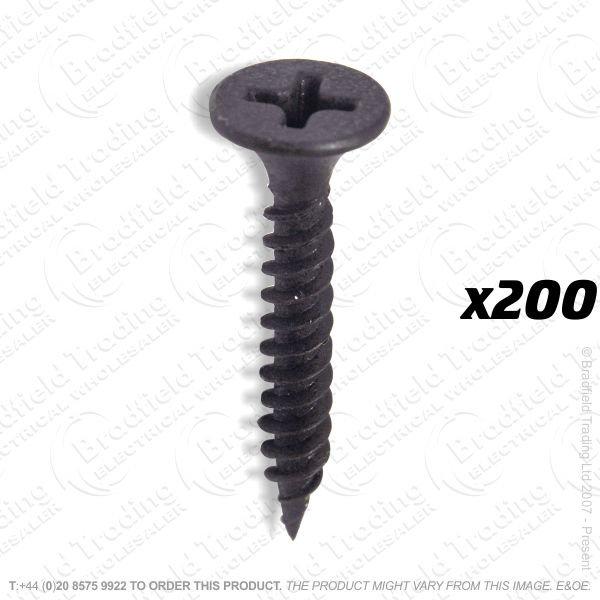 G05) Screws Drywall Black 3.5x 25mm 200