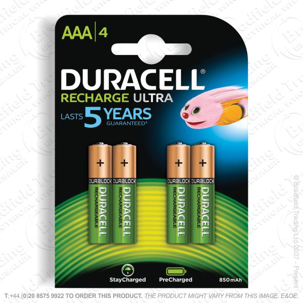 E10) Battery Rech AAA 1.2V 900mAH DURACELL