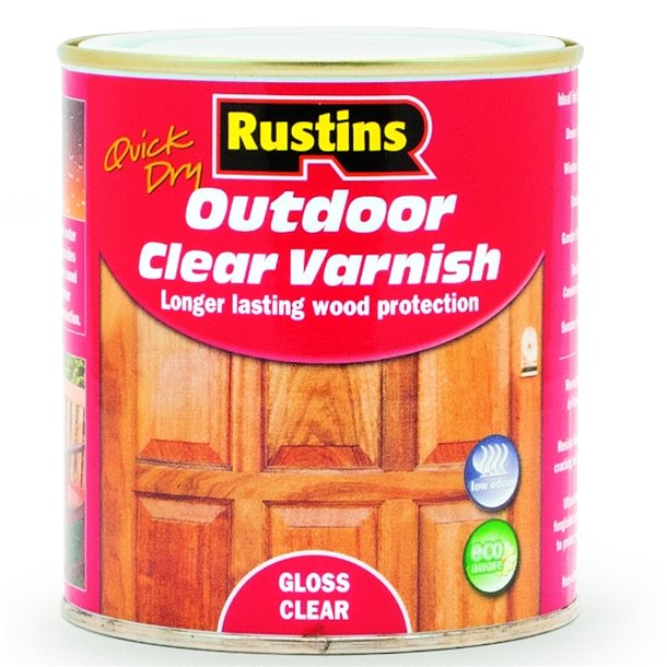 Outdoor Clear Varnish Gloss 250ml RUSTINS