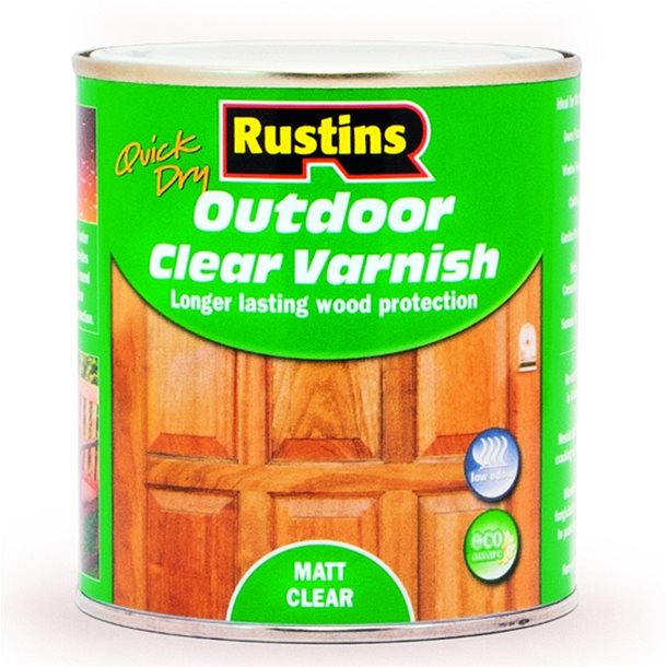 Outdoor Clear Varnish Matt 1ltr RUSTINS