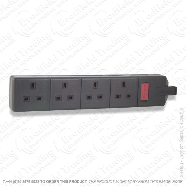 F04) Ext Socket Rubber 4G 13A Black PERMAPLUG