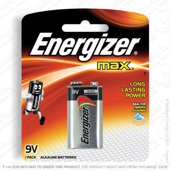 E05) Battery 9v MAX Power (1) ENERG
