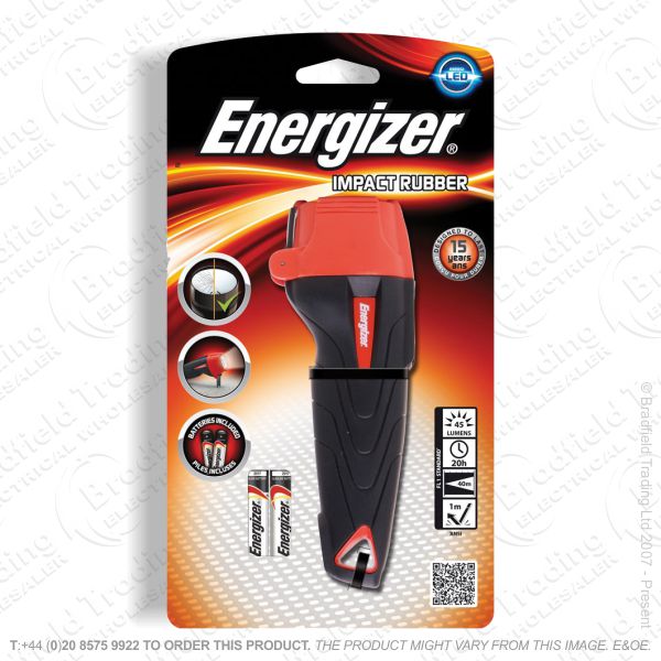 E42) LED Flashlight 2xAAA Impact Rubber ENERG