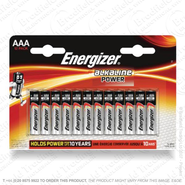 E05) Battery AAA Alkaline Power (12) ENERG