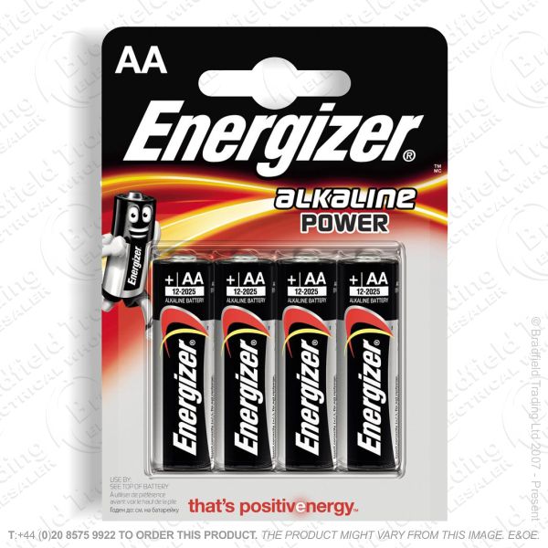 E05) Battery AA Alkaline Power (4) ENERG