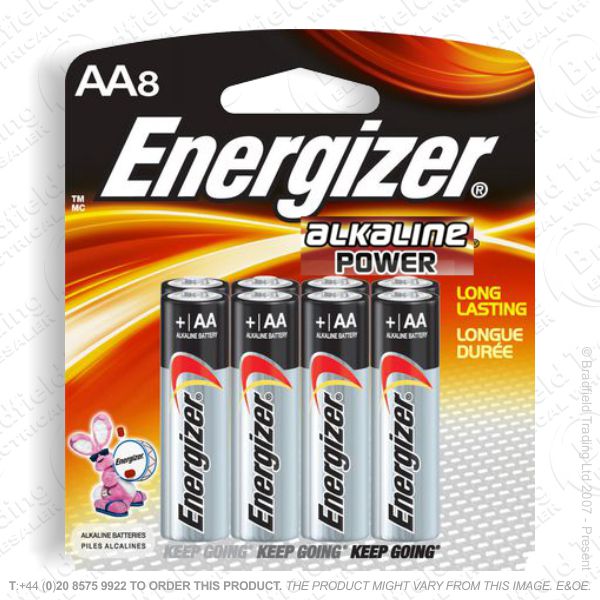 E05) Battery AA Alkaline Power (8) ENERG