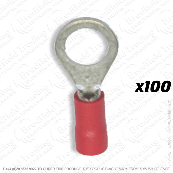 F17) Crimping red 1.5mm x6mm Ring (100)