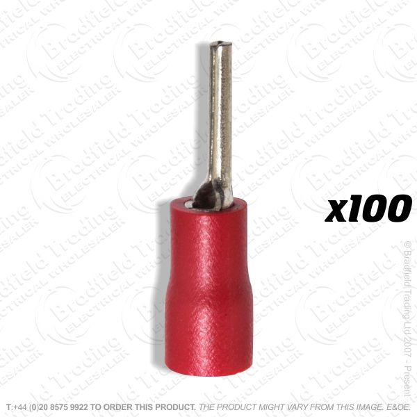 F17) Wire Pin Crimps Red 1.5mm (100)
