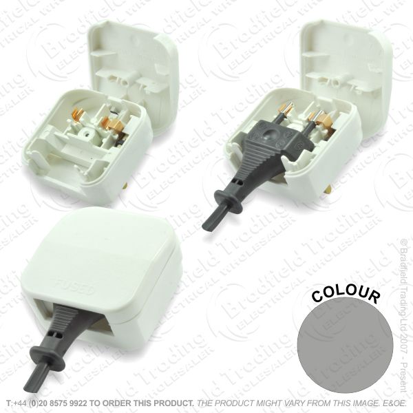 F02) Plug Converter EU 2pin - UK 3pin black