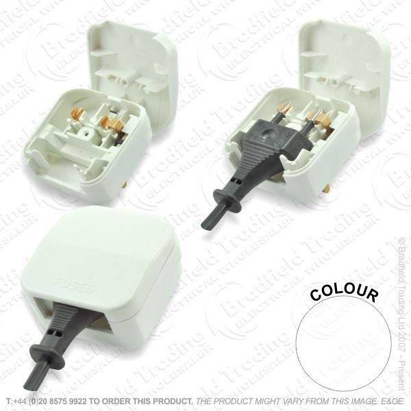 F02) Plug Converter EU 2pin - UK 3pin whit