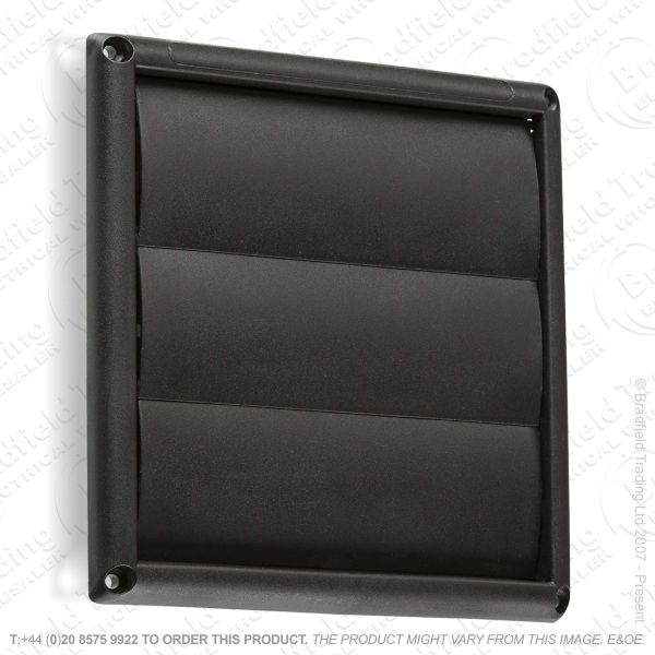 Extractor Fan Grill 4  Gravity Shut Black