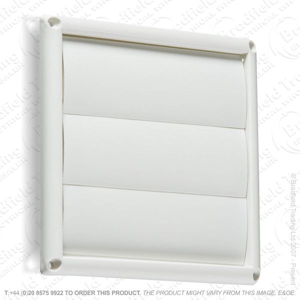 Extractor Fan Grill 4  Gravity Shut White